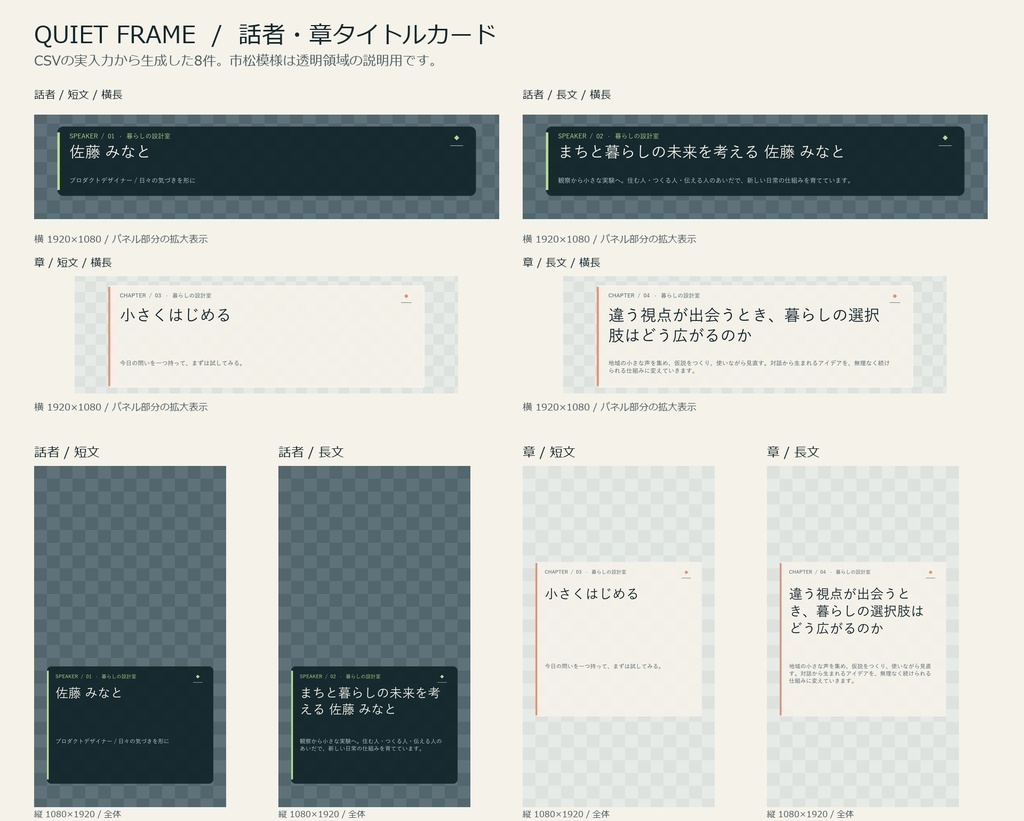 配信タイトルカード + クレジット整形セット