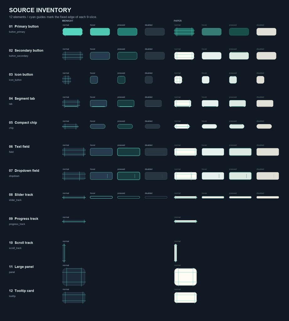 OFFSET / SIGNAL FRAME + Binary Dither Atlas — UI背景と二値模様
