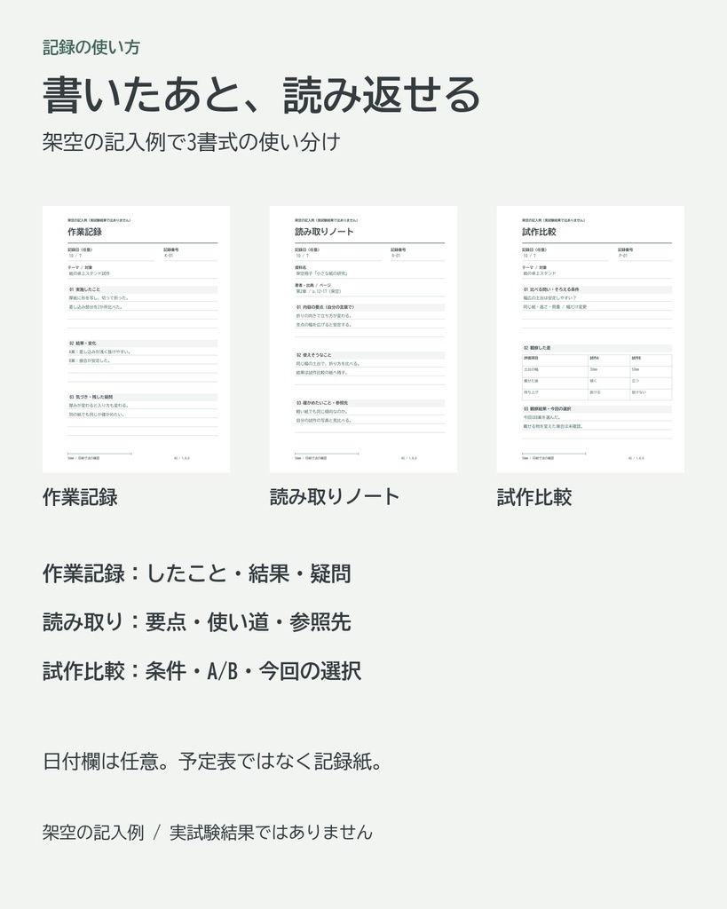 記録の余白|日付なし3用途リフィル