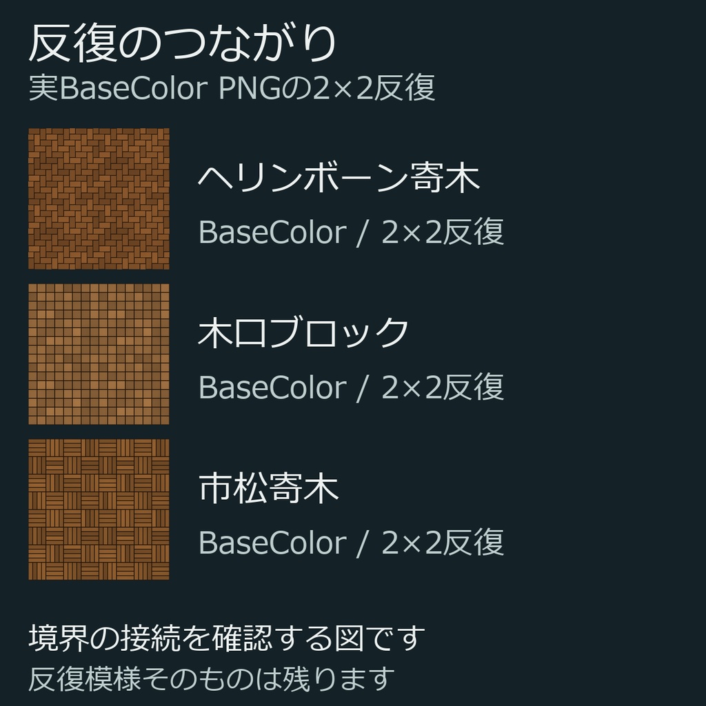 寄木・木口|3構造のシームレス画像素材 2K