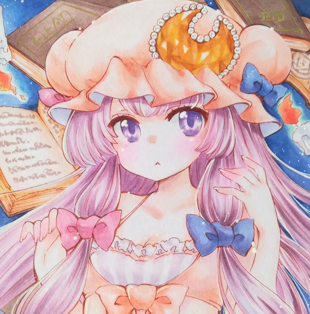 東方Project パチュリー 自作イラスト - インテリア