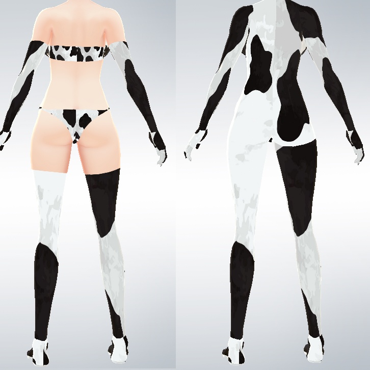 【Vroid】牛の皮 + ビキニ Mooya moo cow skin