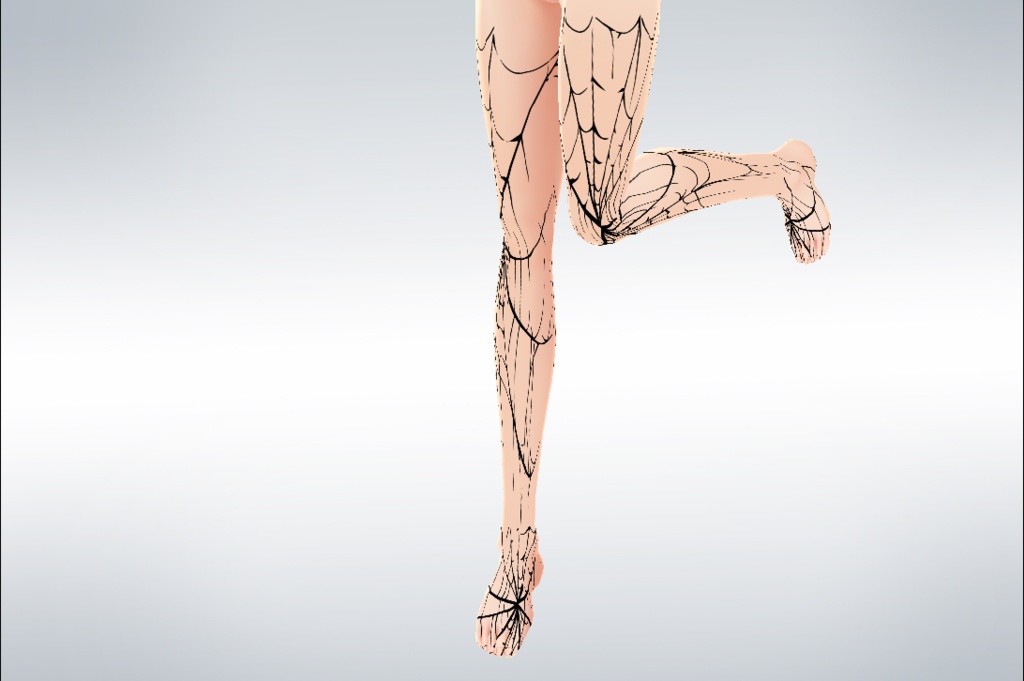 【Vroid】スパイダーネットSpidernet socks black & white