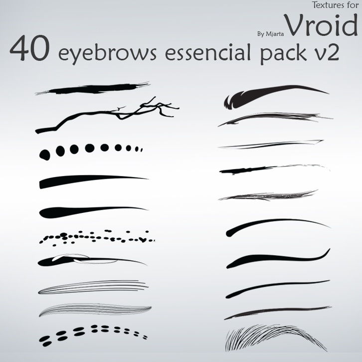 【Vroid】眉 eyebrows 女性 essencial anime - 40 differnet style