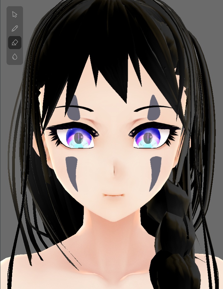 【Vroid】フェイスペイント Face paint anime style