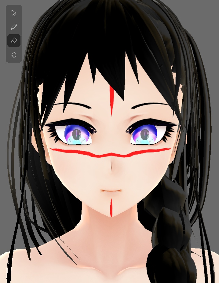 【Vroid】フェイスペイント Face paint anime style