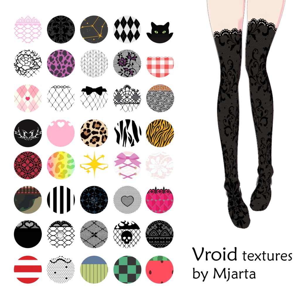 【Vroid】くつした socks 40 different models