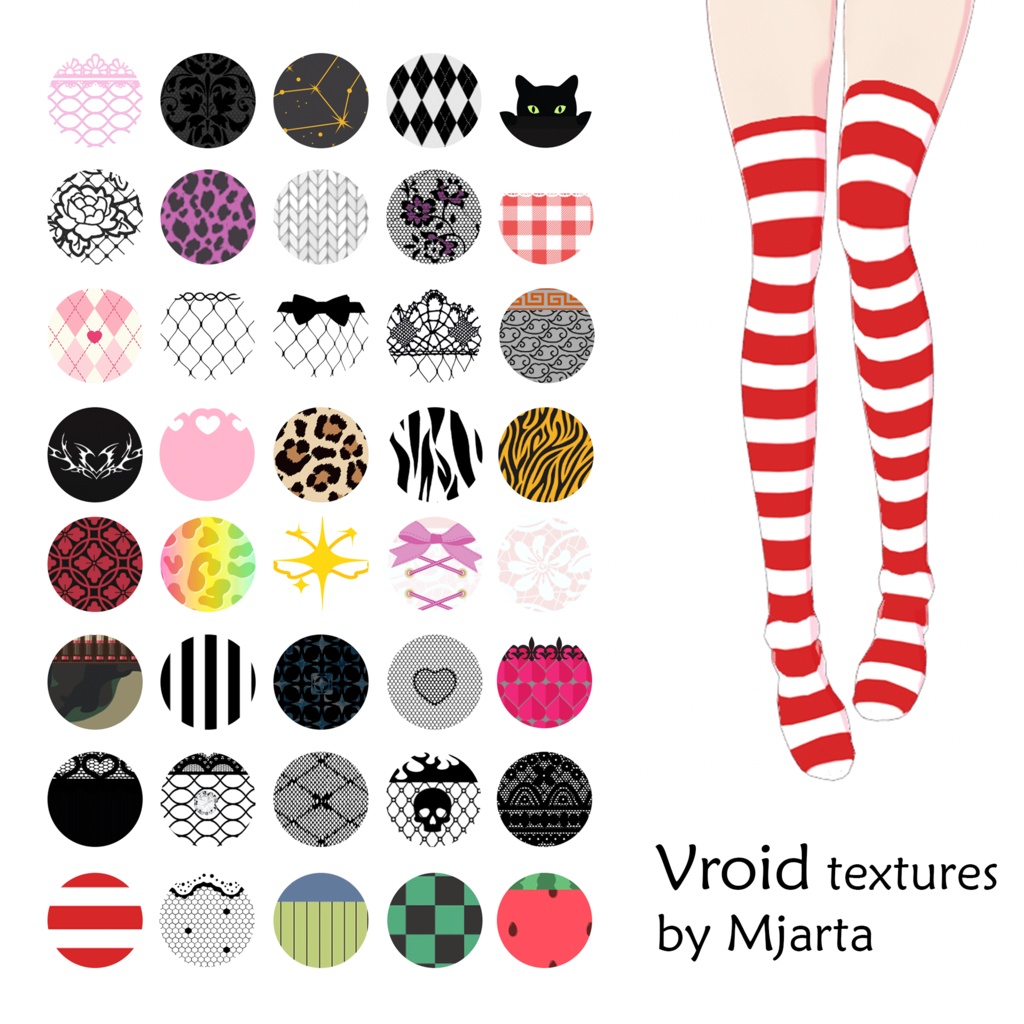 【Vroid】くつした socks 40 different models