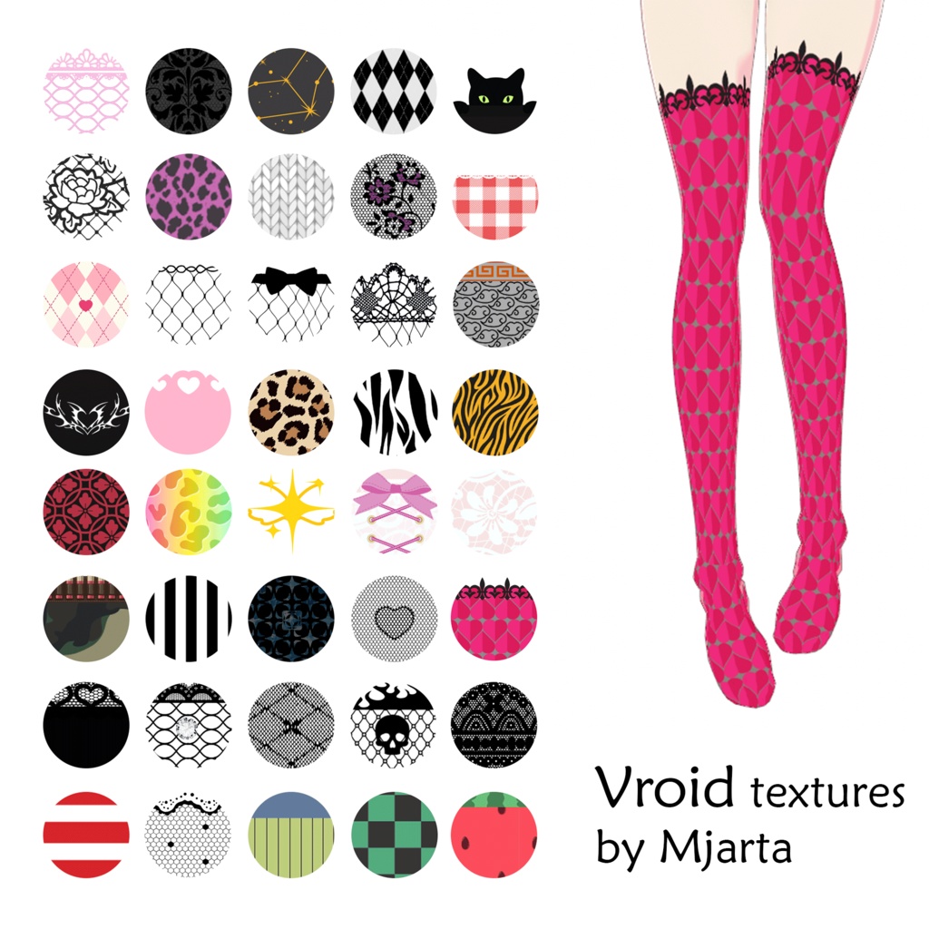 【Vroid】くつした socks 40 different models