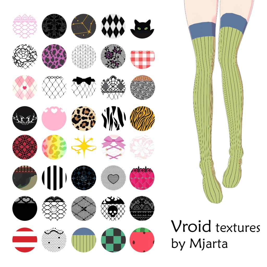 【Vroid】くつした socks 40 different models