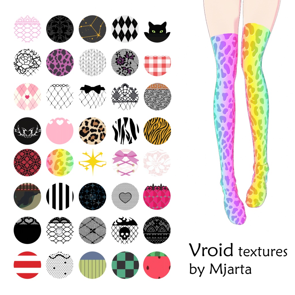 【Vroid】くつした socks 40 different models