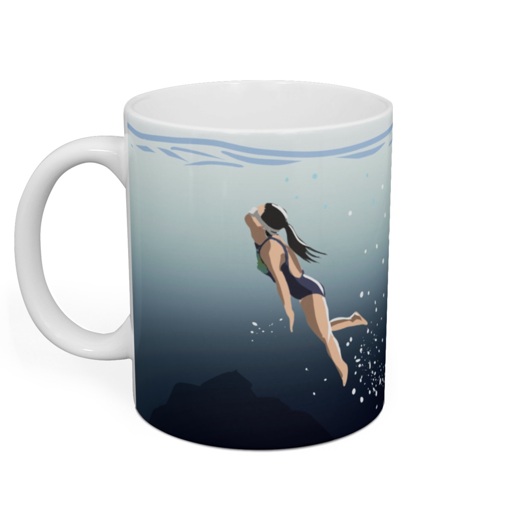 どこでも素潜りイラストマグカップ