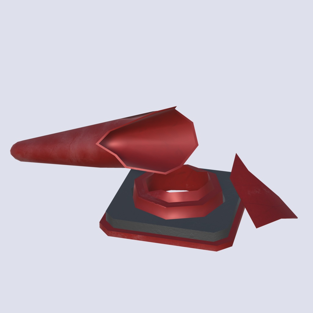 ワールド向け3Dモデル『三角コーン2種+コーンバー』 (セット別ページ販売アリ)