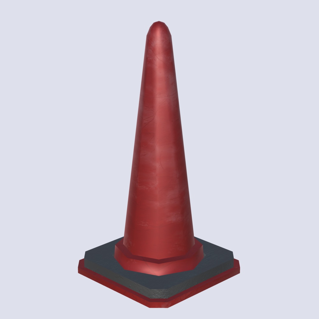 ワールド向け3Dモデル『三角コーン2種+コーンバー』 (セット別ページ販売アリ)