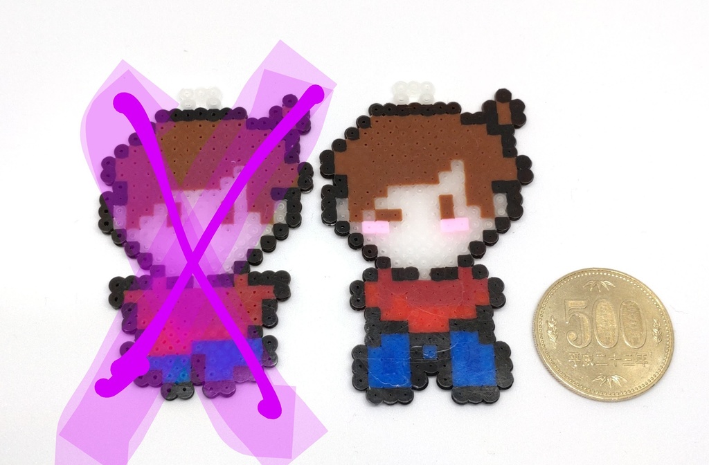 Baldi's Basics:デフォルメアイロンビーズ(ストラップ穴付き)