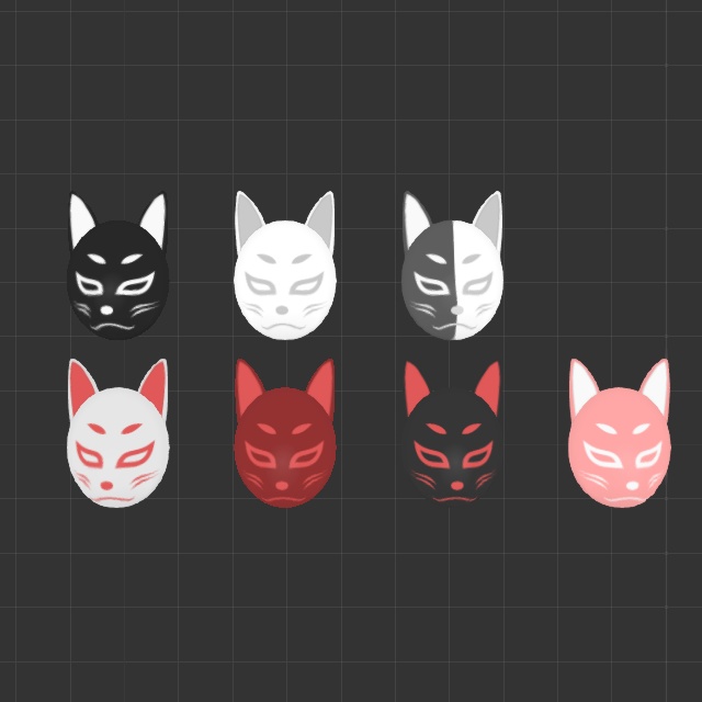 狐のお面(FBXモデル)