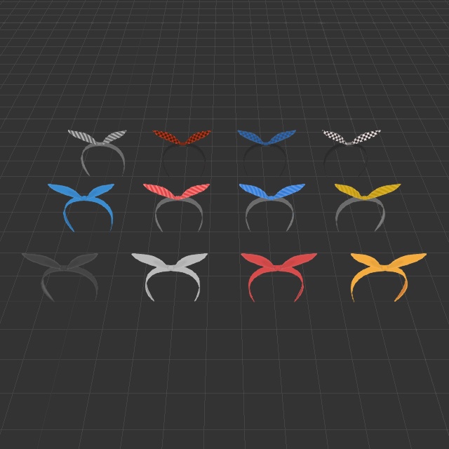 リボン付きカチューシャ(FBXモデル)