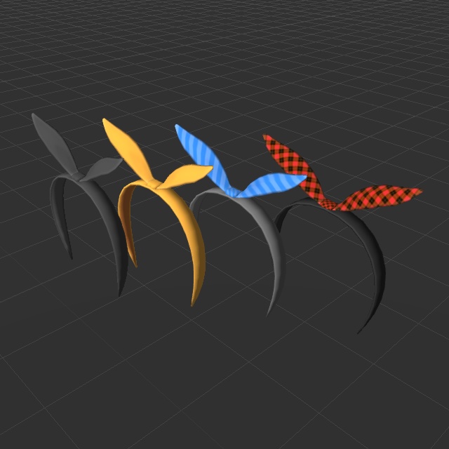 リボン付きカチューシャ（FBXモデル）