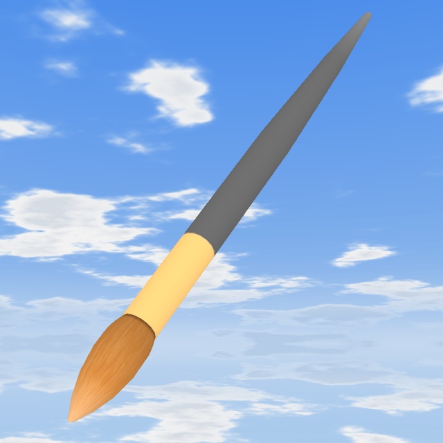 絵の具パレット・筆(FBXモデル)