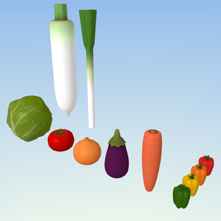 3Dモデル 野菜セット(FBX・GLB)