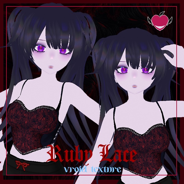 【VRoidテクスチャ】FEARBERRY Ruby Lace Goth Top