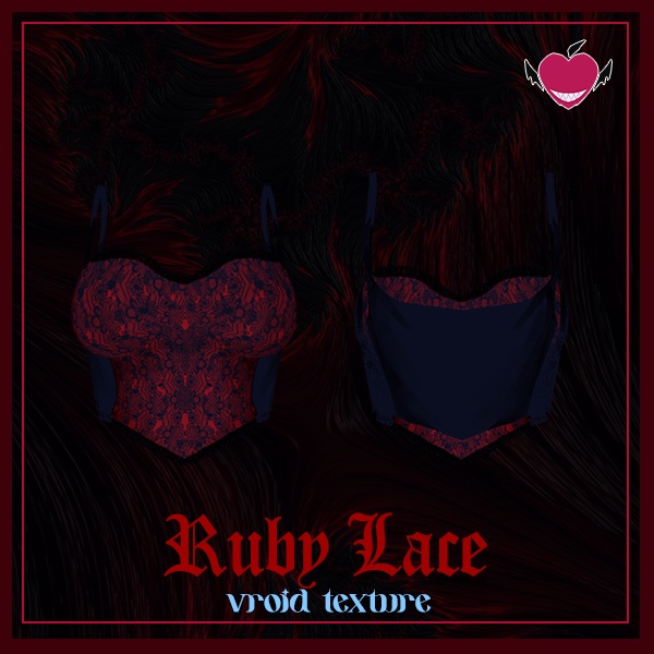【VRoidテクスチャ】FEARBERRY Ruby Lace Goth Top