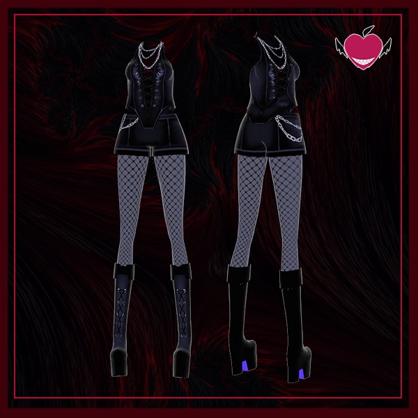 【VRoidテクスチャ】Onyx Leatherette Gothic Set