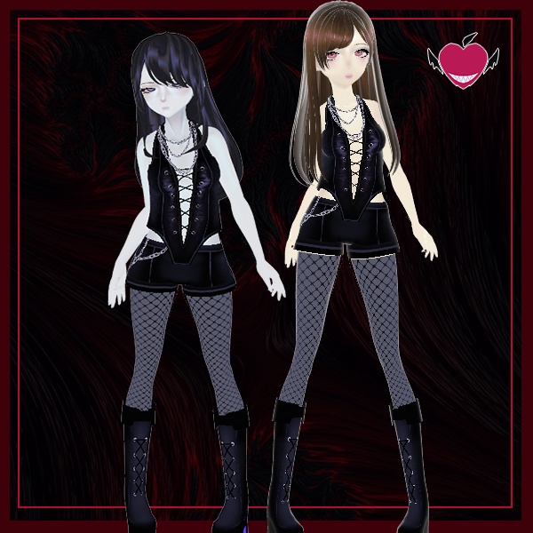 【VRoidテクスチャ】Onyx Leatherette Gothic Set