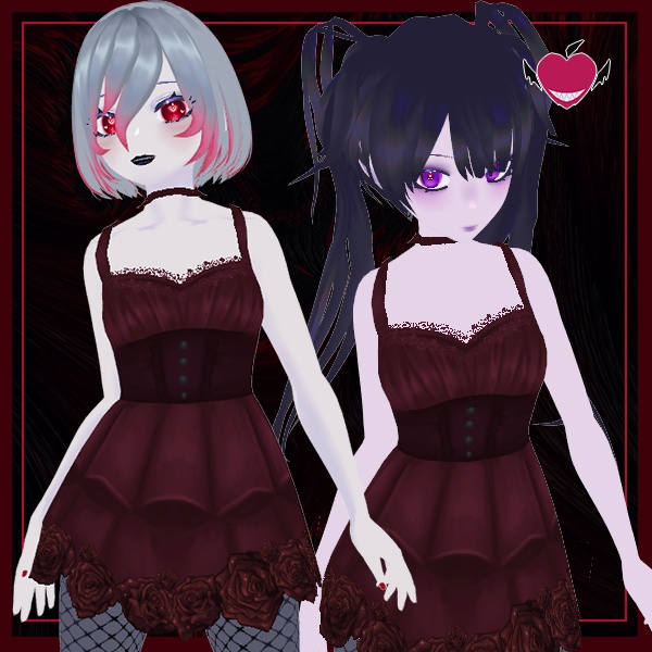 【VRoidテクスチャ】Forgotten Roses Gothic Dress
