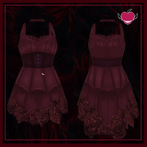 【VRoidテクスチャ】Forgotten Roses Gothic Dress