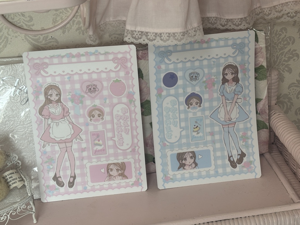 ♡Sweet maid Sticker(pastel pink/pastel blue)♡