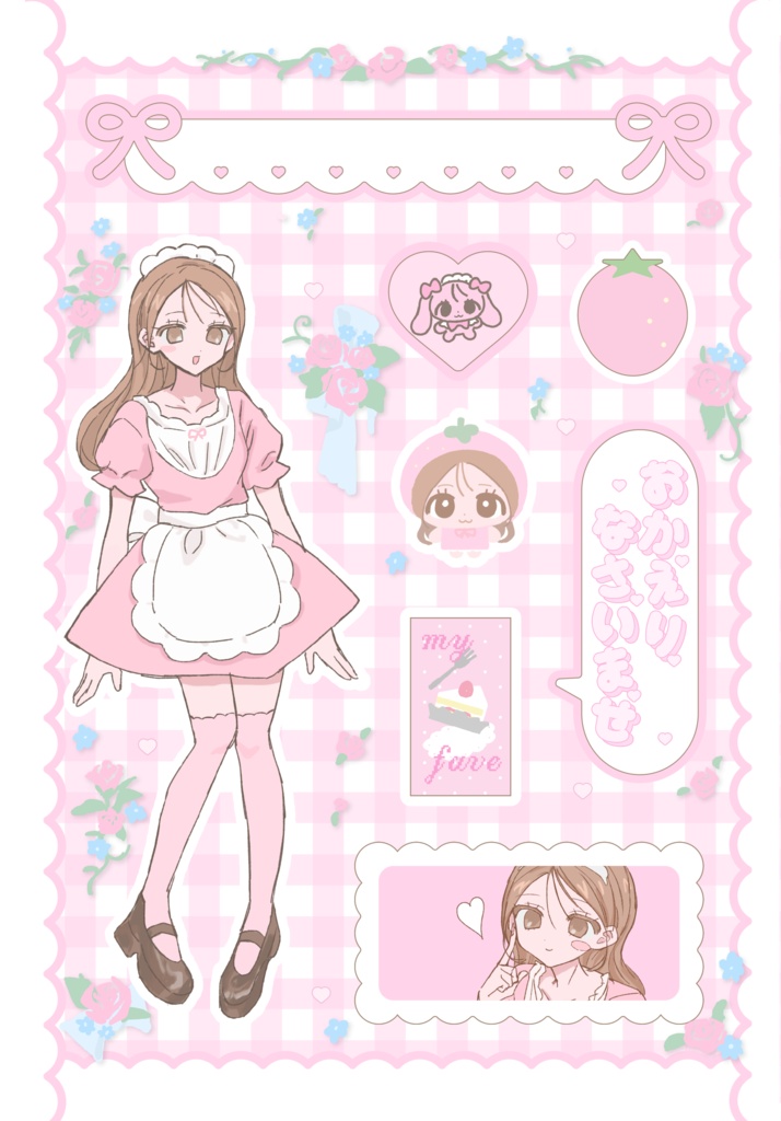 ♡Sweet maid Sticker(pastel pink/pastel blue)♡