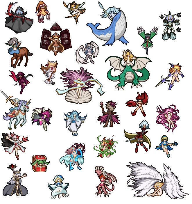 【無料】女の子モンスターのドット絵モンスター素材集
