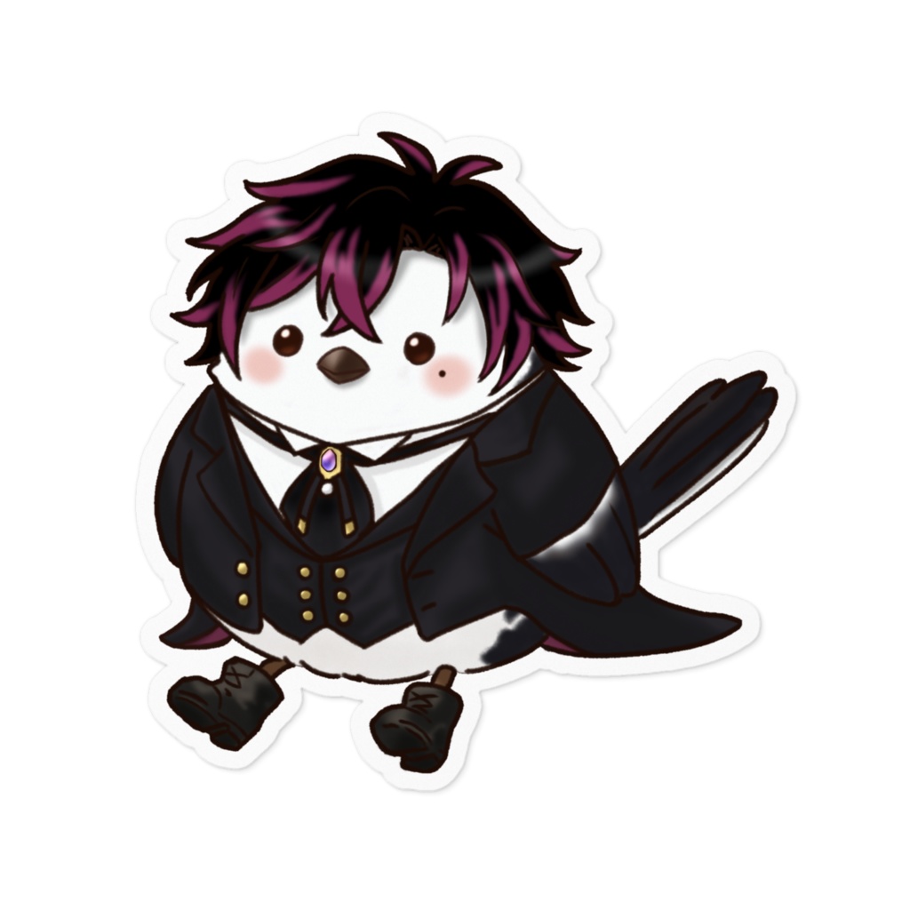 黒波シドウ×シマエナガ　ステッカー