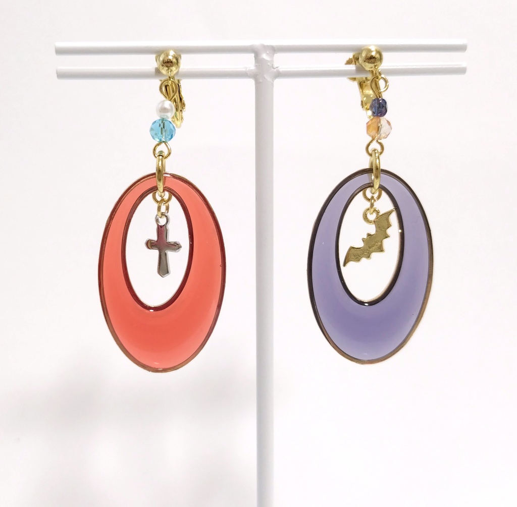 【ロナドラ】オーバルイメージイヤリング　※ピアス変更可