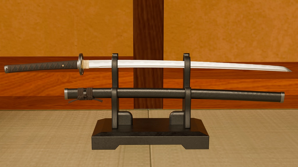 【無料配布】刀 / Katana 3Dモデル(ローポリ・テクスチャ付き)