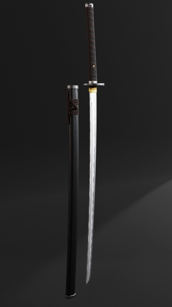 【無料配布】刀 / Katana 3Dモデル(ローポリ・テクスチャ付き)