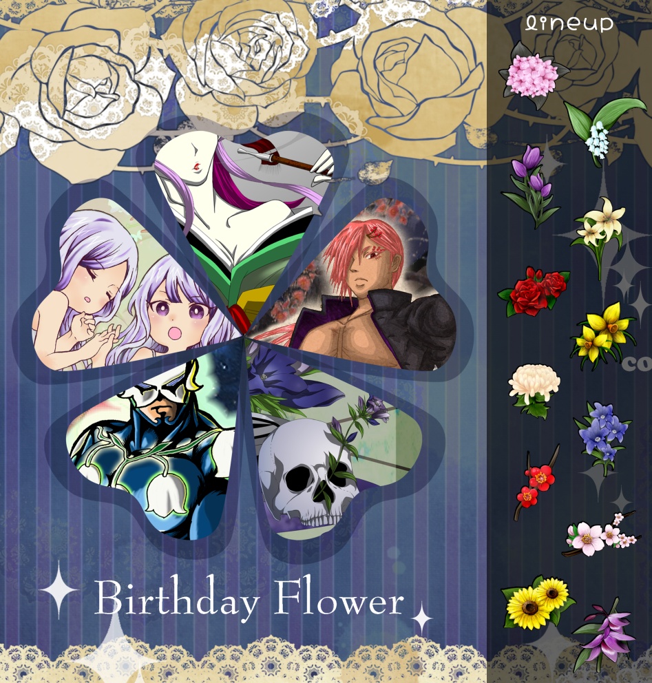 【創作】合同イラスト本「Birthday Flower」