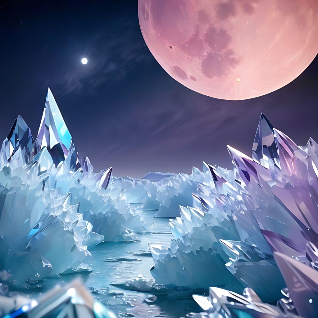月明かりの氷の世界