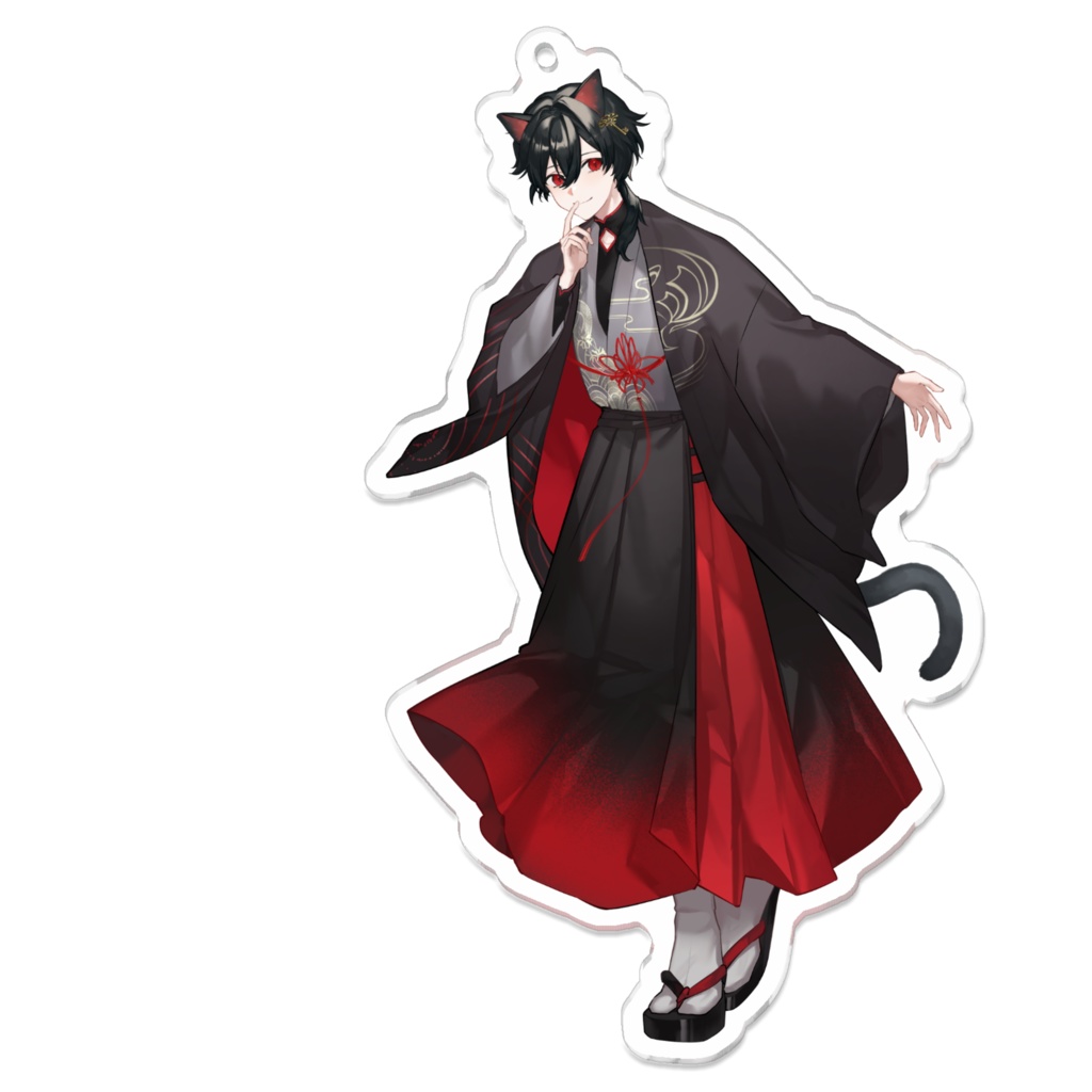 宵待ナギ 和装アクキー(化け猫のすがた)