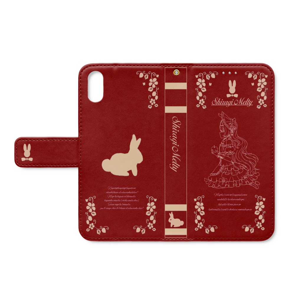 白兎メルティ本風手帳型スマホカバー【iPhoneX XSサイズ】