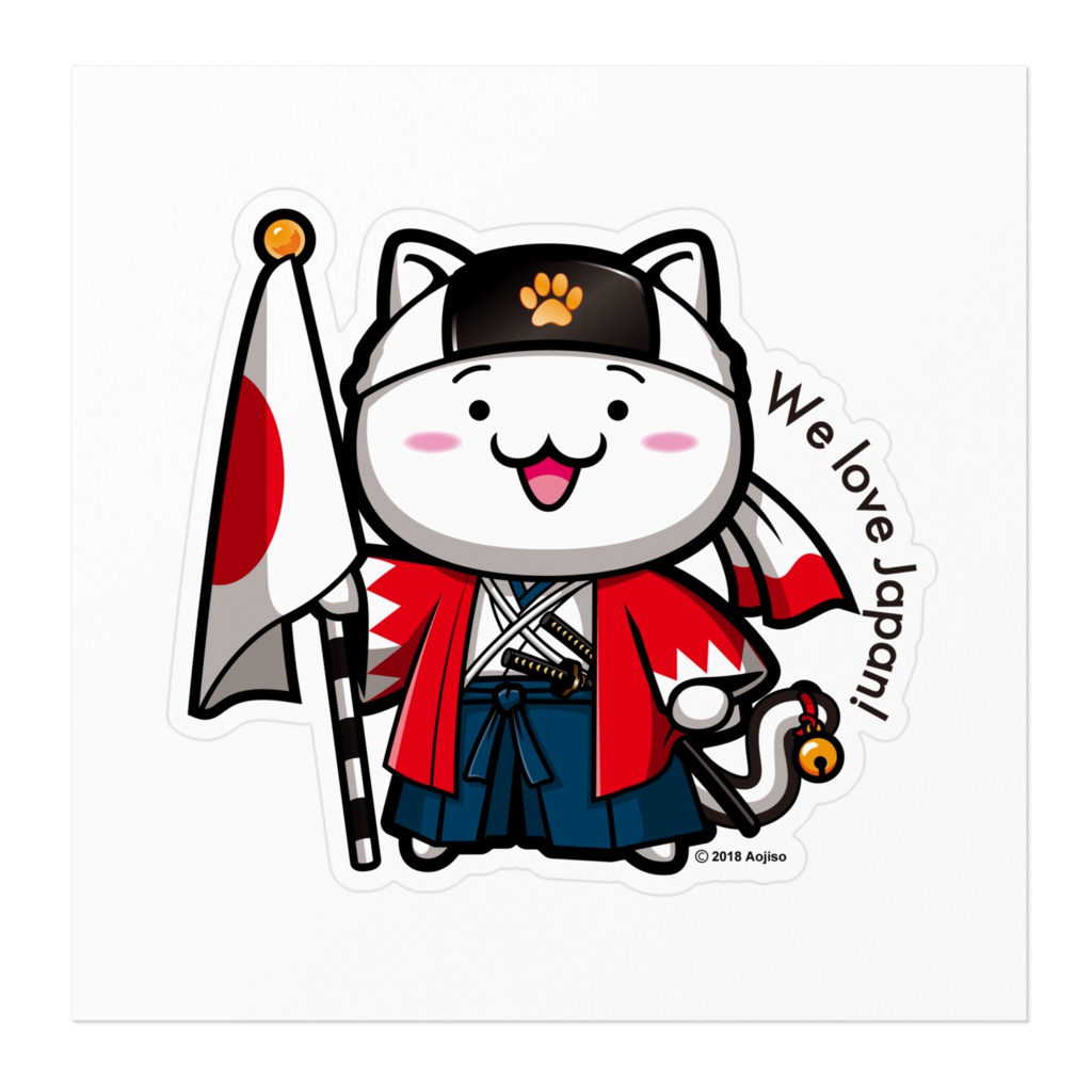 にゃんこ・ぱとりおっと・りく「おさかな新鮮組」ステッカー