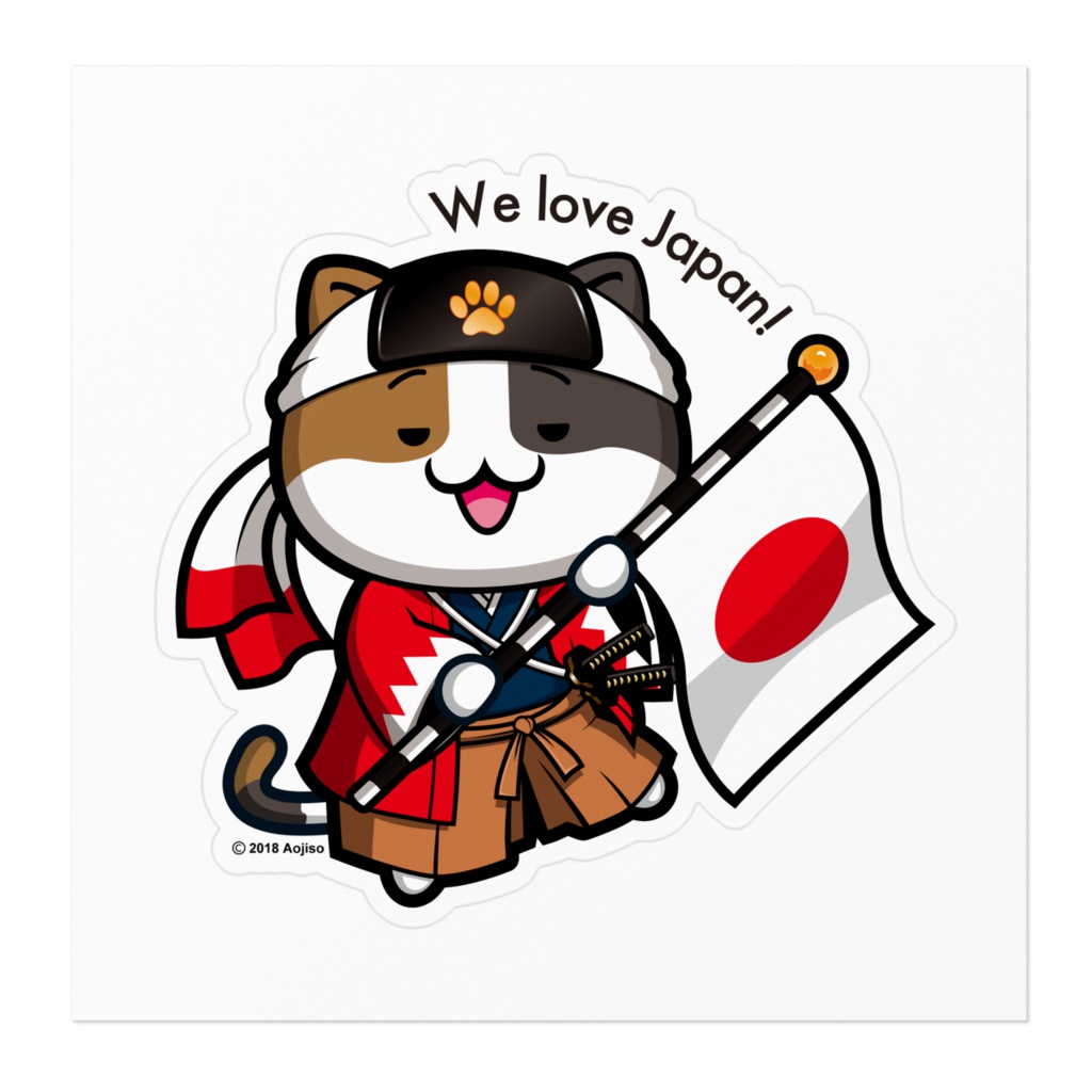 にゃんこ・ぱとりおっと・かい「おさかな新鮮組」ステッカー