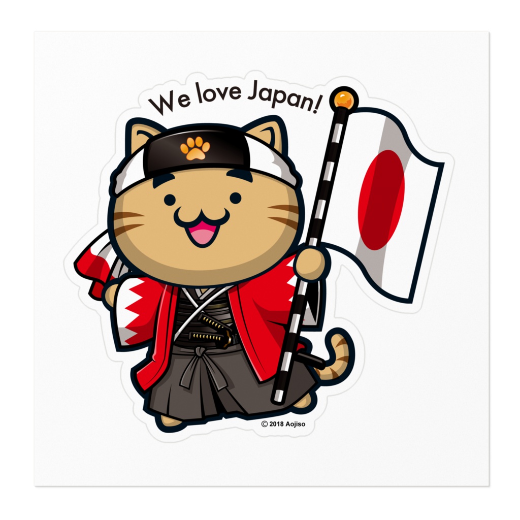 にゃんこ・ぱとりおっと・くう「おさかな新鮮組」ステッカー