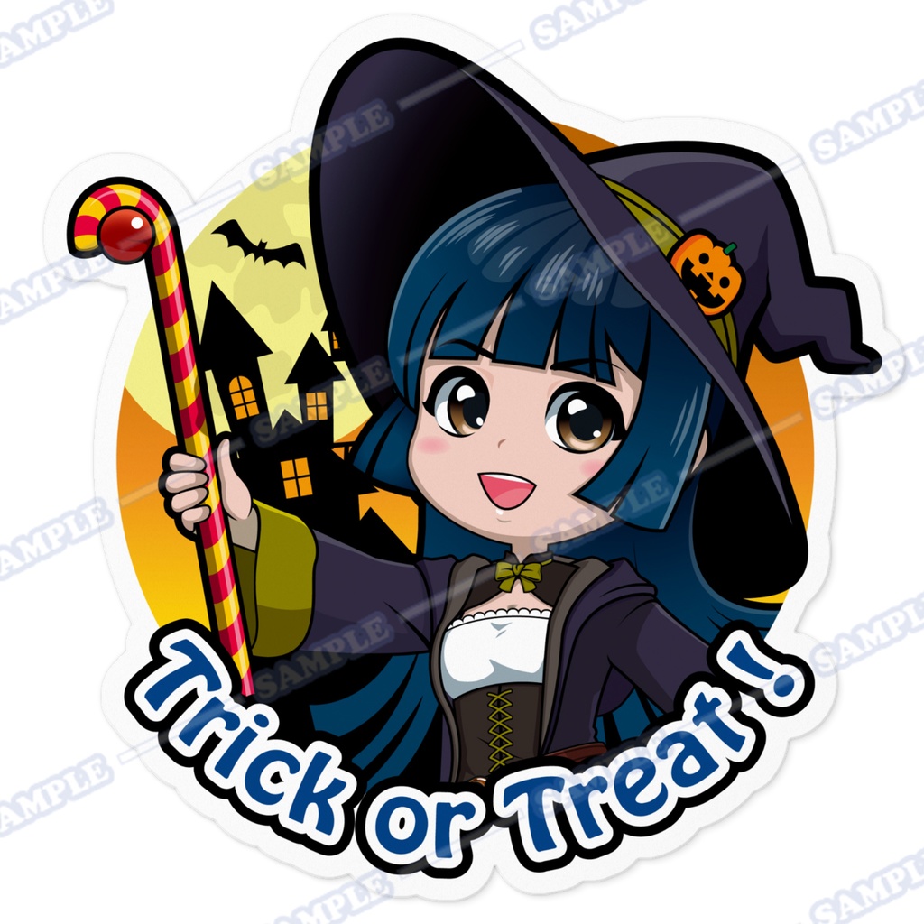 【期間限定】にゃんぱと。ハロウィンステッカー（魔女っ娘）
