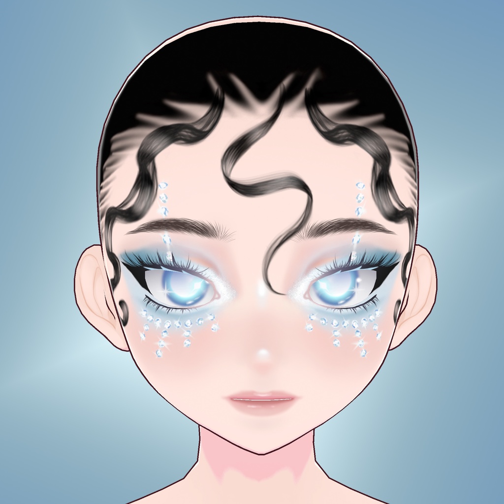 VRoid用ブルージェムストーンメイクアップ - Blue Gemstone Makeup for VRoid