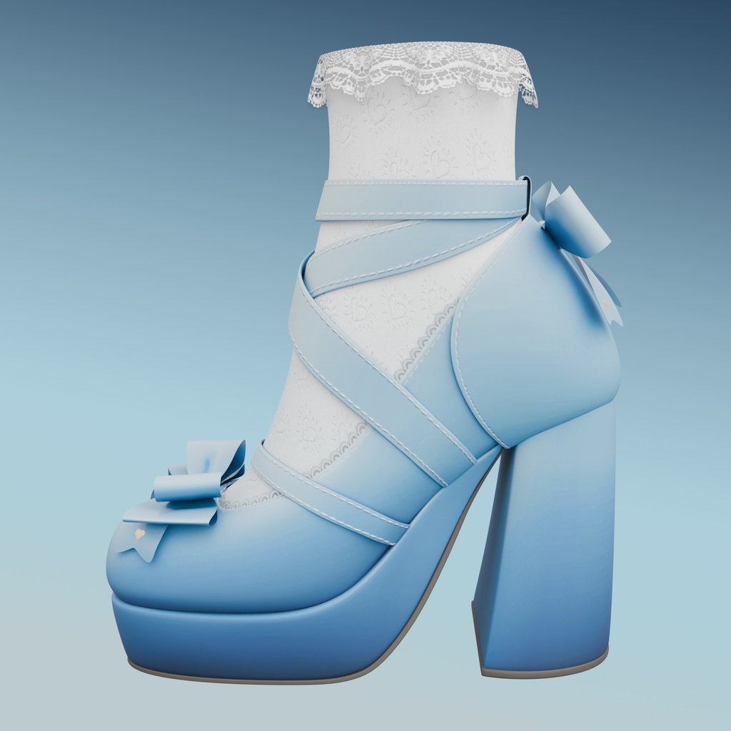 VRChat用の青いロリータシューズ / Blue Lolita Shoes for VRChat