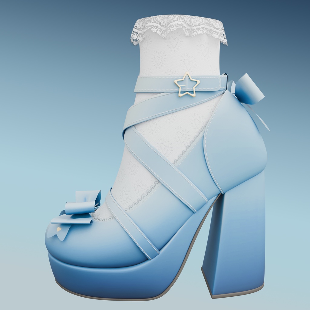 VRChat用の青いロリータシューズ / Blue Lolita Shoes for VRChat