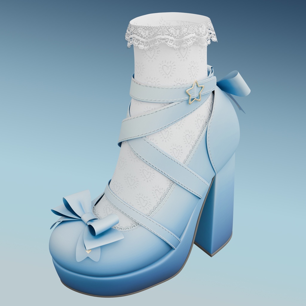 VRChat用の青いロリータシューズ / Blue Lolita Shoes for VRChat