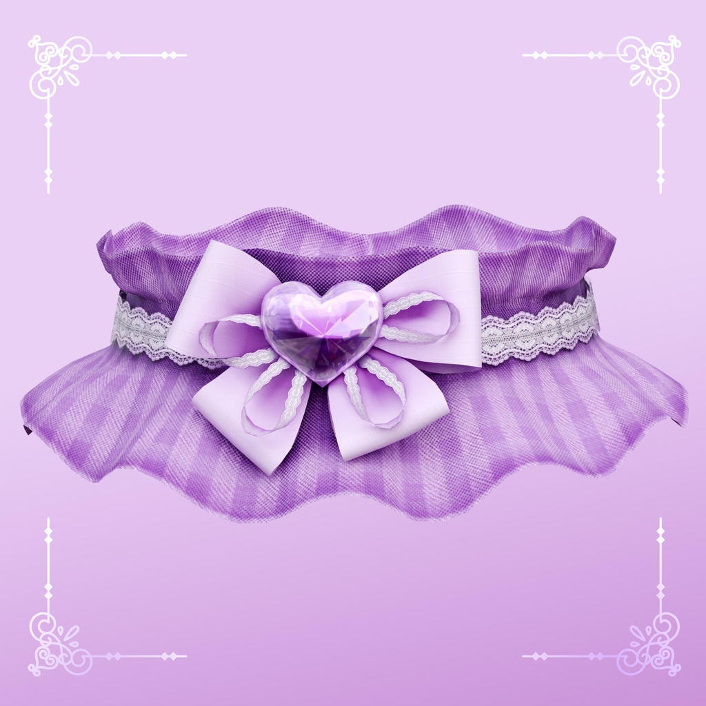 あらゆる体型にフィットするブレンドシェイプを備えた VRChat 用パープルネックレス / Purple Necklace for VRChat with Blendshapes to fit any body type